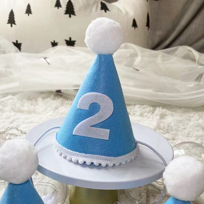 Gyerekek első születésnapi kalapja Erdei stílusú 1. születésnapi parti sapka 1. 2. 3. év Gyerek baba zuhany kalap születésnapi fejpánt díszítések