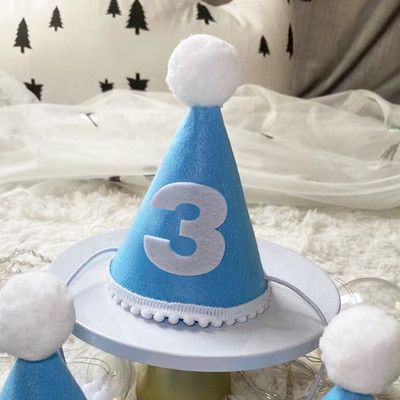 Gyerekek első születésnapi kalapja Erdei stílusú 1. születésnapi parti sapka 1. 2. 3. év Gyerek baba zuhany kalap születésnapi fejpánt díszítések