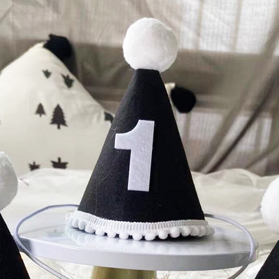 Gyerekek első születésnapi kalapja Erdei stílusú 1. születésnapi parti sapka 1. 2. 3. év Gyerek baba zuhany kalap születésnapi fejpánt díszítések