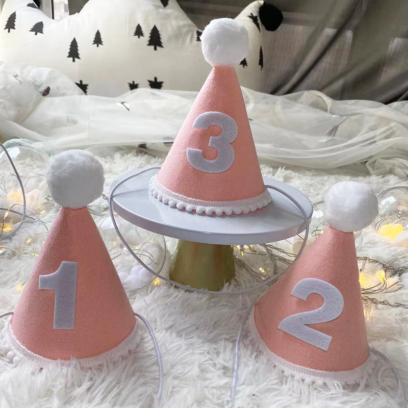 Gyerekek első születésnapi kalapja Erdei stílusú 1. születésnapi parti sapka 1. 2. 3. év Gyerek baba zuhany kalap születésnapi fejpánt díszítések