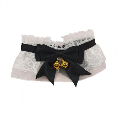 Prémium kisállat nyakörv, bőrrel érintkező, lélegző kisállat sál, kézzel készített állítható poliészter masnis csipke harang macska nyakörv, napi összeállítás