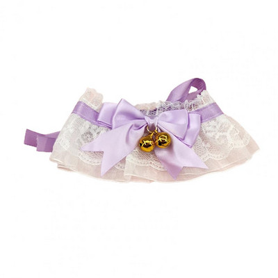 Prémium kisállat nyakörv, bőrrel érintkező, lélegző kisállat sál, kézzel készített állítható poliészter masnis csipke harang macska nyakörv, napi összeállítás