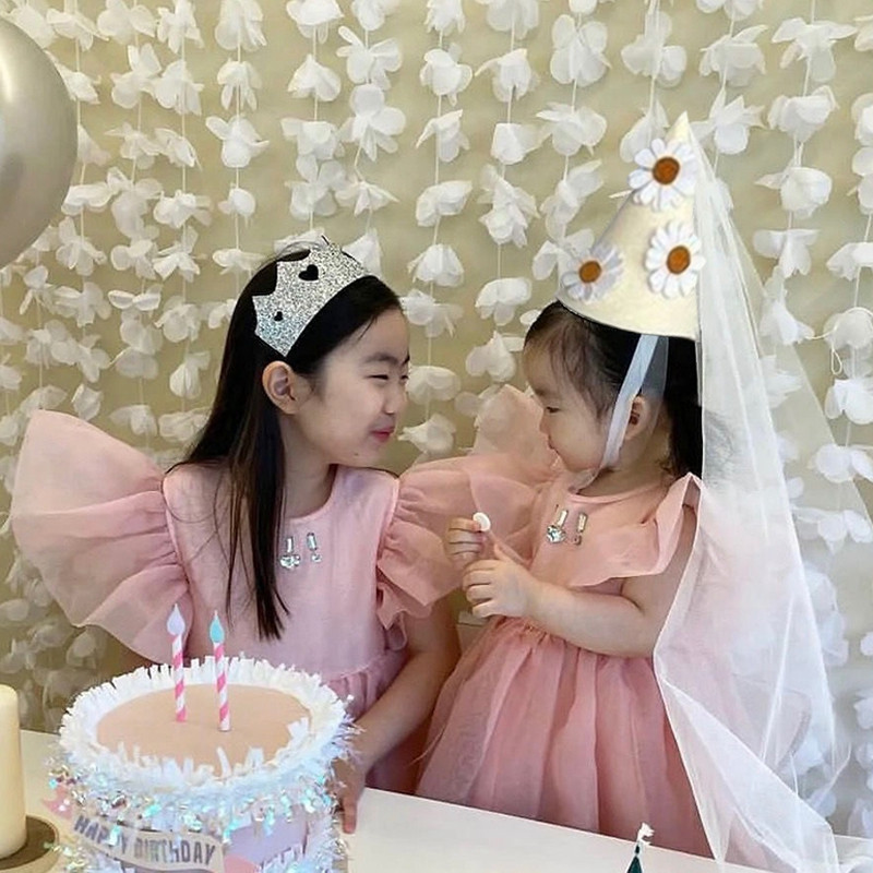 Ins dzimšanas dienas cepure Pirmās dzimšanas dienas ballītes piederumi Princeses cepures ballītes galvas saite Crown Cepure Baby Shower Girl Photo Prop 생일