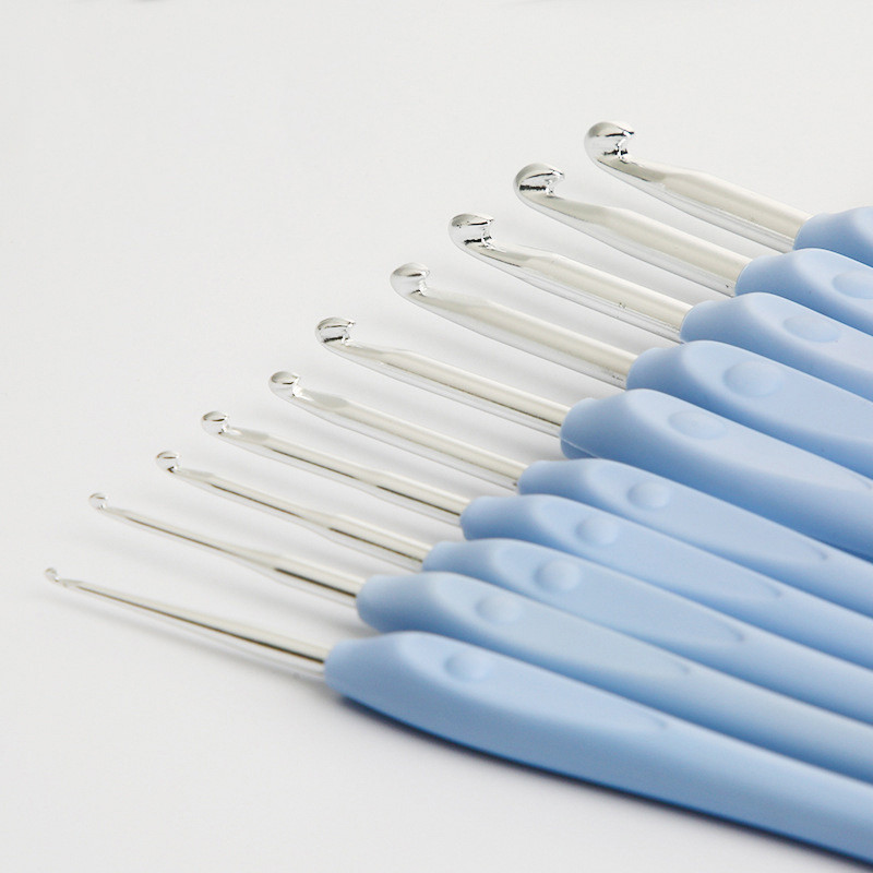 Új TPR puha fogantyú alumínium horog horgolótűk öltések kötőtűk kézműves kézi fonal szövés eszköz barkács varrás kiegészítők