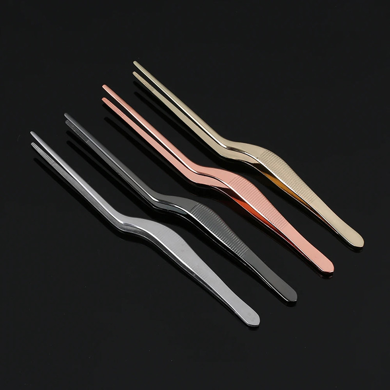 Virtuviniai maisto ruošimo pincetai, nerūdijančio plieno tikslios žnyplės – 6,3 colio, antgalis, skirtas maisto dizaino stiliaus dekoravimui