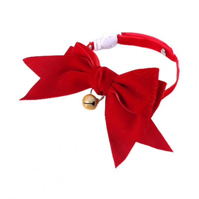 1 бр. Красива котешка каишка за врата Удобна каишка за врата на домашен любимец Безопасна катарама Облечи Коте за домашни любимци Кадифена каишка за врата с панделка Котешки консумативи