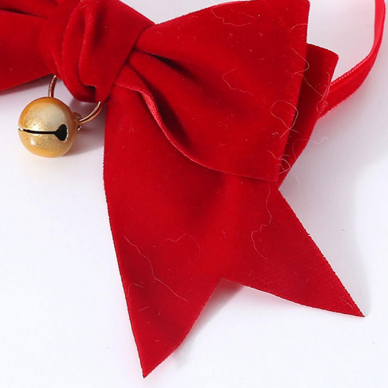 1 бр. Красива котешка каишка за врата Удобна каишка за врата на домашен любимец Безопасна катарама Облечи Коте за домашни любимци Кадифена каишка за врата с панделка Котешки консумативи