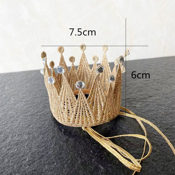 Момиче принцеса корона шапка цвете диамантена корона лента за глава лента за глава детска прическа за рожден ден
