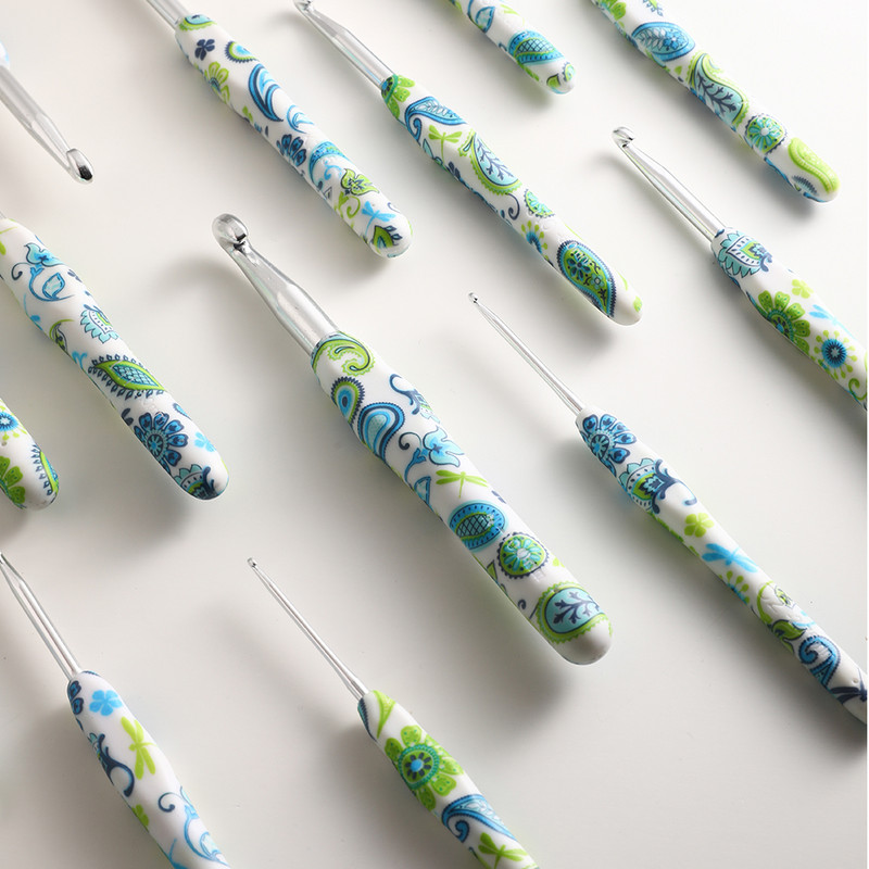 2023 Forró alumínium horgolótűk Kesudió virág horgolt tűk 2,25-10 mm Ergonomikus markolatú kötőtűk Varróeszközök Női ajándék