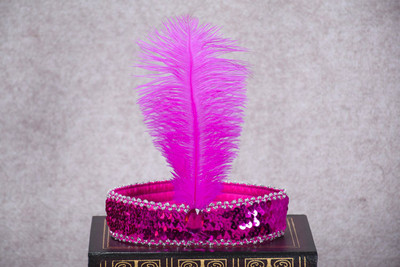 Karnevāls Indijas strausa galvenā cepure Matu aksesuāri Dzimšanas dienas svinības Galvassegas Sequins Dimanta spalvas Apģērbs vīriešiem un sievietēm