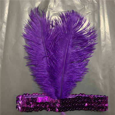 Karnevāls Indijas strausa galvenā cepure Matu aksesuāri Dzimšanas dienas svinības Galvassegas Sequins Dimanta spalvas Apģērbs vīriešiem un sievietēm