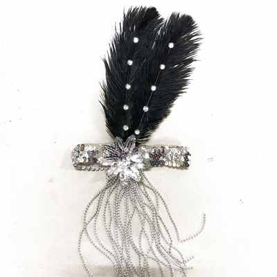 Karnevāls Indijas strausa galvenā cepure Matu aksesuāri Dzimšanas dienas svinības Galvassegas Sequins Dimanta spalvas Apģērbs vīriešiem un sievietēm