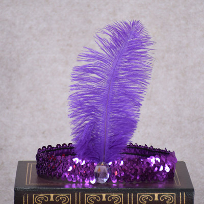 Karnevāls Indijas strausa galvenā cepure Matu aksesuāri Dzimšanas dienas svinības Galvassegas Sequins Dimanta spalvas Apģērbs vīriešiem un sievietēm