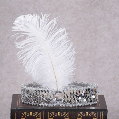 Karnevāls Indijas strausa galvenā cepure Matu aksesuāri Dzimšanas dienas svinības Galvassegas Sequins Dimanta spalvas Apģērbs vīriešiem un sievietēm