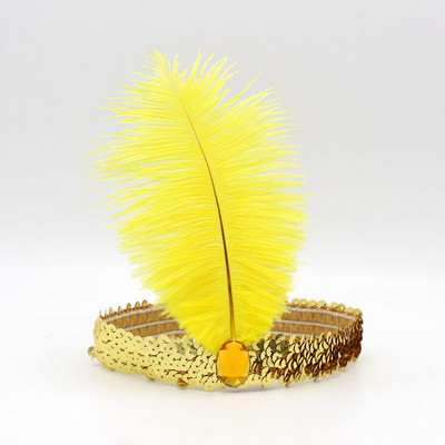 Karnevāls Indijas strausa galvenā cepure Matu aksesuāri Dzimšanas dienas svinības Galvassegas Sequins Dimanta spalvas Apģērbs vīriešiem un sievietēm