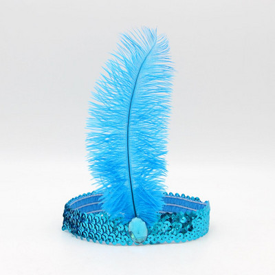 Karnevāls Indijas strausa galvenā cepure Matu aksesuāri Dzimšanas dienas svinības Galvassegas Sequins Dimanta spalvas Apģērbs vīriešiem un sievietēm