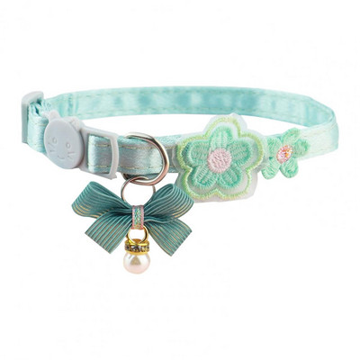 Ērta mājdzīvnieka kaklasiksna ar jauku loku viltus pērļu kulonu mājdzīvnieku kaklarota, drošības regulējama sprādze, kaķis suns kakla siksna mājdzīvnieku aksesuāri