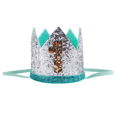 Jauka mazuļa dzimšanas dienas ballīte, cepure zēniem meitenēm princeses kroņa numurs 1. 2 3 gadus veca ballītes cepure, mirdzoša dzimšanas dienas galvas saite, duša