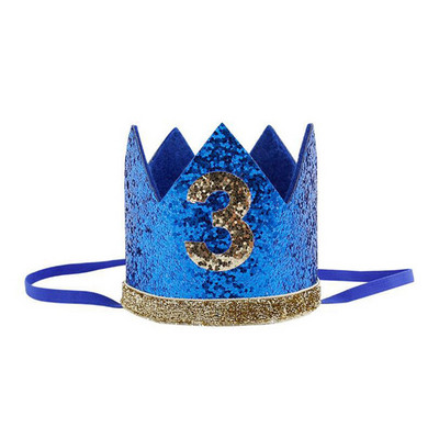 Jauka mazuļa dzimšanas dienas ballīte, cepure zēniem meitenēm princeses kroņa numurs 1. 2 3 gadus veca ballītes cepure, mirdzoša dzimšanas dienas galvas saite, duša