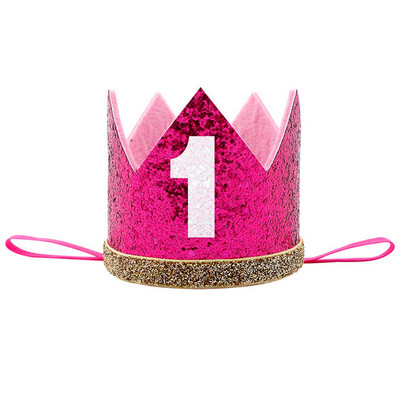 Jauka mazuļa dzimšanas dienas ballīte, cepure zēniem meitenēm princeses kroņa numurs 1. 2 3 gadus veca ballītes cepure, mirdzoša dzimšanas dienas galvas saite, duša
