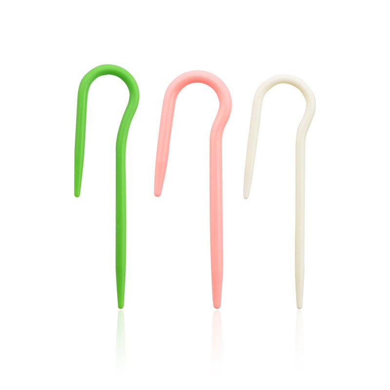 Műanyag kötőtűk, ívelt, horgolt, U-alakú nagy szemű tűk, barkácsolás a kézi sál pulóver csavarás szövő eszközéhez