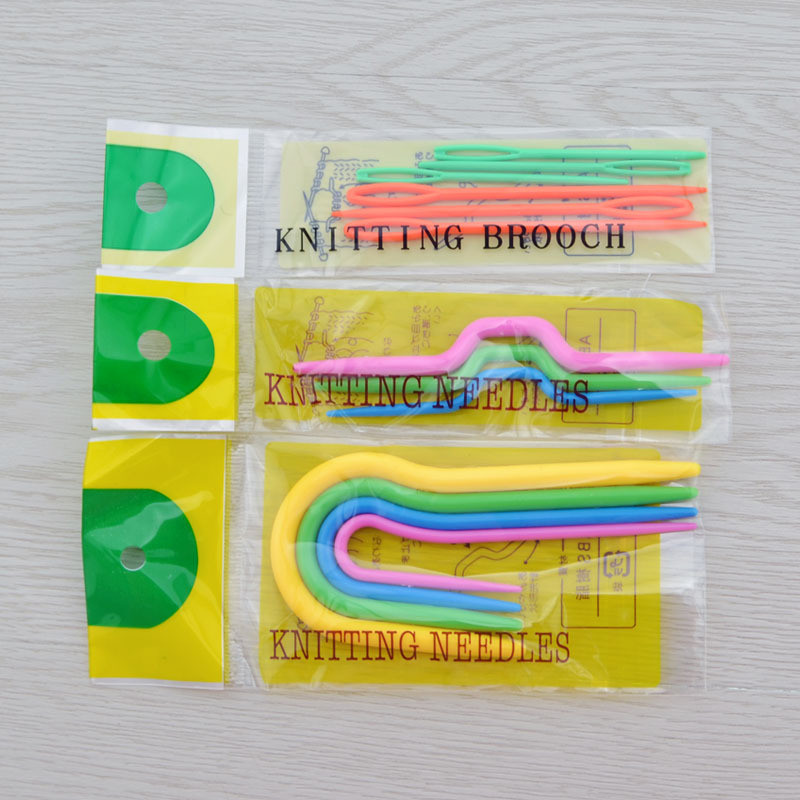 Műanyag kötőtűk, ívelt, horgolt, U-alakú nagy szemű tűk, barkácsolás a kézi sál pulóver csavarás szövő eszközéhez