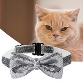 Kiváló kisállat csokornyakkendő vízálló macska csokorcsomós nyakörv, hosszan tartó, könnyen viselhető, csillogó flitterekkel Stílusú kisállat kutya macska nyakörv dekoráció