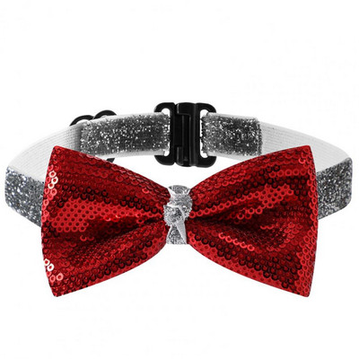 Kiváló kisállat csokornyakkendő vízálló macska csokorcsomós nyakörv, hosszan tartó, könnyen viselhető, csillogó flitterekkel Stílusú kisállat kutya macska nyakörv dekoráció