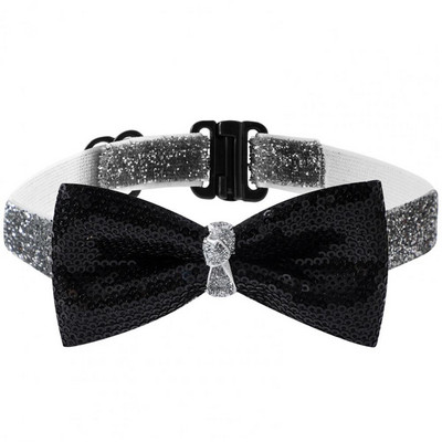 Kiváló kisállat csokornyakkendő vízálló macska csokorcsomós nyakörv, hosszan tartó, könnyen viselhető, csillogó flitterekkel Stílusú kisállat kutya macska nyakörv dekoráció