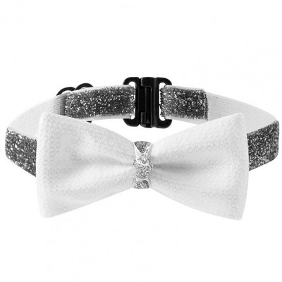 Kiváló kisállat csokornyakkendő vízálló macska csokorcsomós nyakörv, hosszan tartó, könnyen viselhető, csillogó flitterekkel Stílusú kisállat kutya macska nyakörv dekoráció