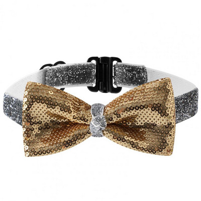 Kiváló kisállat csokornyakkendő vízálló macska csokorcsomós nyakörv, hosszan tartó, könnyen viselhető, csillogó flitterekkel Stílusú kisállat kutya macska nyakörv dekoráció