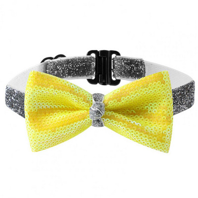 Kiváló kisállat csokornyakkendő vízálló macska csokorcsomós nyakörv, hosszan tartó, könnyen viselhető, csillogó flitterekkel Stílusú kisállat kutya macska nyakörv dekoráció