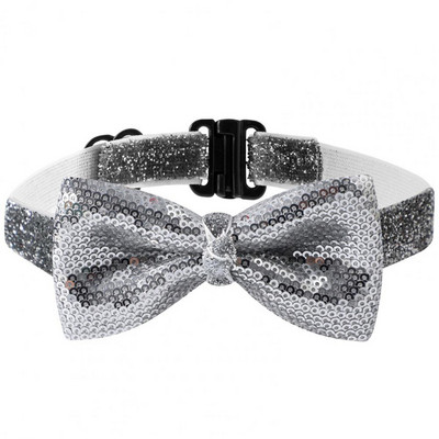 Kiváló kisállat csokornyakkendő vízálló macska csokorcsomós nyakörv, hosszan tartó, könnyen viselhető, csillogó flitterekkel Stílusú kisállat kutya macska nyakörv dekoráció
