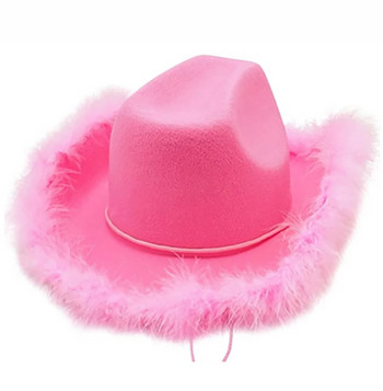 Pink Raw Border Cowboy Hat Bride To Be Sexy Банда за глава Team Bride Photo Props Аксесоари за кокоше парти Моминско парти