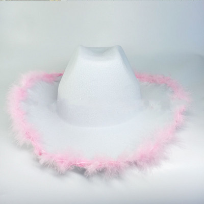 Pink Raw Border Cowboy Hat Bride To Be Sexy Банда за глава Team Bride Photo Props Аксесоари за кокоше парти Моминско парти
