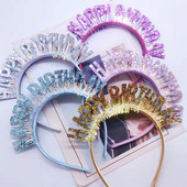 Laser Sequin Letter Headband Happy Birthday Καπέλο Γενέθλια Προμήθειες για πάρτι Γράμμα Hair Band Παιδικά Ενήλικες Χρόνια Πολλά Καπέλο
