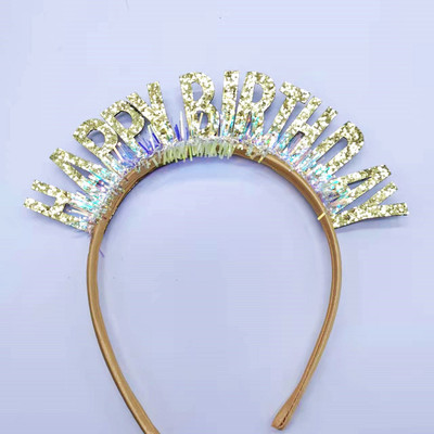 Laser Sequin Letter Headband Happy Birthday Καπέλο Γενέθλια Προμήθειες για πάρτι Γράμμα Hair Band Παιδικά Ενήλικες Χρόνια Πολλά Καπέλο