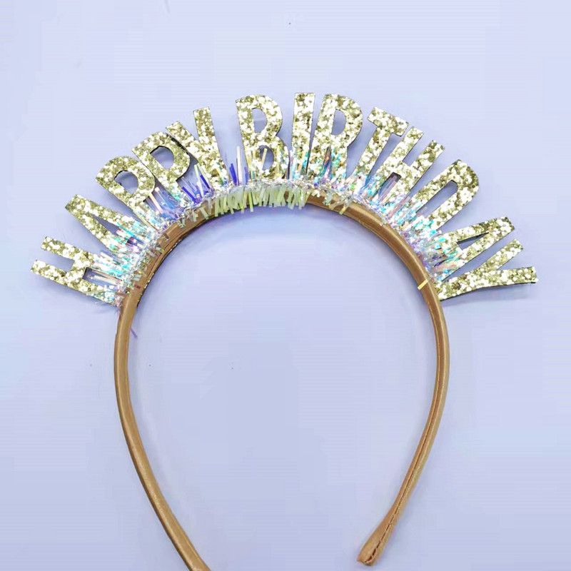 Laser Sequin Letter Headband Happy Birthday Καπέλο Γενέθλια Προμήθειες για πάρτι Γράμμα Hair Band Παιδικά Ενήλικες Χρόνια Πολλά Καπέλο