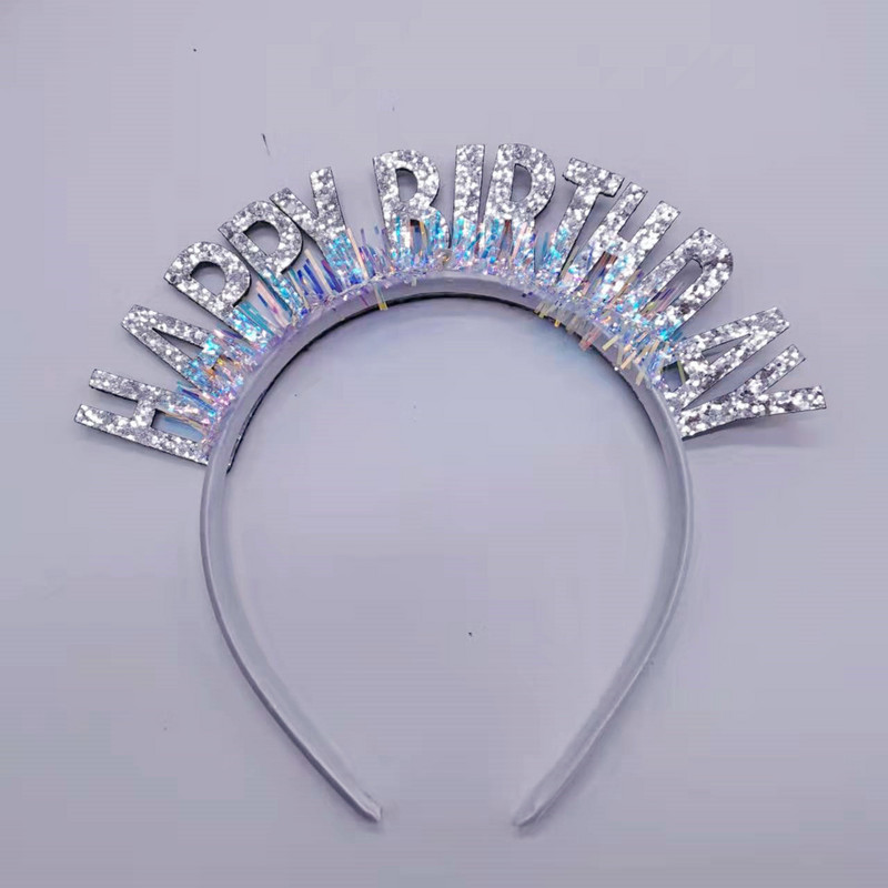 Laser Sequin Letter Headband Happy Birthday Καπέλο Γενέθλια Προμήθειες για πάρτι Γράμμα Hair Band Παιδικά Ενήλικες Χρόνια Πολλά Καπέλο