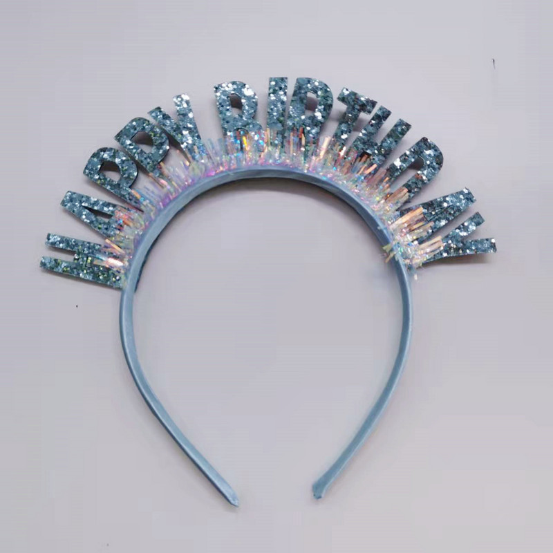 Laser Sequin Letter Headband Happy Birthday Καπέλο Γενέθλια Προμήθειες για πάρτι Γράμμα Hair Band Παιδικά Ενήλικες Χρόνια Πολλά Καπέλο