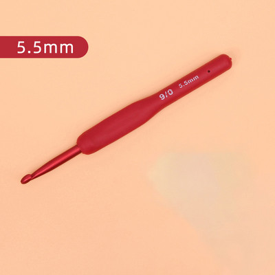 1db piros TPR szilikon horgolt pulóver kampók kötő fogantyú matt alumínium horogfej barkácsolás horgolt varróeszközök kézműves készlet