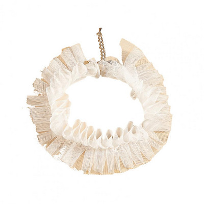 Salda mežģīņu mājdzīvnieku apkakle, mākslīgās pērles regulējama kucēnu kaklarota etniskā izšuvumi, volānveida kaķu apkakles, elpojošs mājdzīvnieku kopšanas rīks