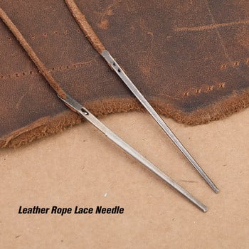 LMDZ кожен инструмент за шиене на занаяти кожено въже дантелена игла двоен отвор един отвор DIY ръчен инструмент за кожени шнурове игла за плетене