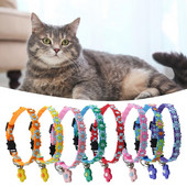 Kutya macska nyakörv csengővel állítható kisállat biztonsági nyakörv fulladásgátló csatos virág nyakörv cica kölyök nyaklánc kisállat kellékek