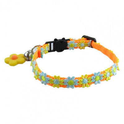 Kutya macska nyakörv csengővel állítható kisállat biztonsági nyakörv fulladásgátló csatos virág nyakörv cica kölyök nyaklánc kisállat kellékek