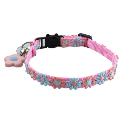 Kutya macska nyakörv csengővel állítható kisállat biztonsági nyakörv fulladásgátló csatos virág nyakörv cica kölyök nyaklánc kisállat kellékek