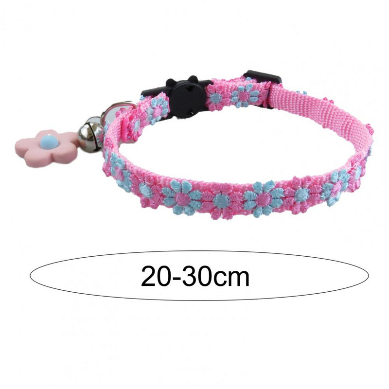 Kutya macska nyakörv csengővel állítható kisállat biztonsági nyakörv fulladásgátló csatos virág nyakörv cica kölyök nyaklánc kisállat kellékek