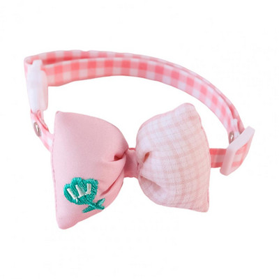 1 gab. Regulējama kaķa apkakles sprādzes dizains ar ziedu izšuvumu mājdzīvnieka kakla aplis mājdzīvnieka kaķa suņu rūtainu rūtu apdruka Bowknot kaklasiksna mājdzīvnieku piederumi