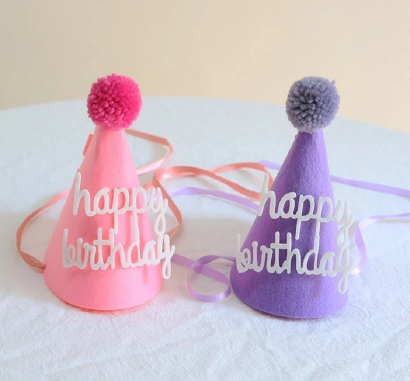 1 db INS Kids Barna Születésnapi Kalap Nem szőtt Khaki Party Kalap Baby Shower Sárga Fejfedő Koreai stílusú Rózsaszín Kék Zöld Bevont sapka