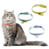 Ērta pavasara kaklasiksna ar zvana kulonu, regulējama mājdzīvnieka kaklarota maziem un vidējiem suņiem kaķiem zvana kakla siksna Drošs mājdzīvnieku aksesuārs